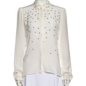 Maje beaded silk button up